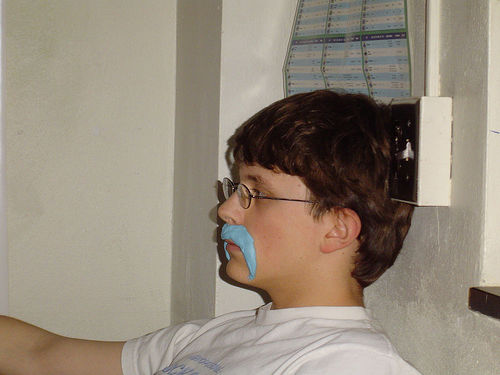 Adam Wolf with blutac Moustache